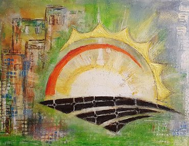 181 Sonner Elektrotechnik Bild 181 - SONNER - verkauft - Imagebild der Firma Sonner Elektrotechnik - Mischtechnik auf Leinwand - Größe: 80 x 60 cm