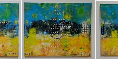 216 Hallo Lebensfreude Nr 3 Bild 216- HALLO LEBENSFREUDE - die Nr. 3 - verkauft - Mischtechnik auf Leinwand - Größe 60 x 50cm