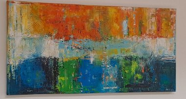 285 ein Träumchen, Nr. 6 Bild 285 - EIN TRÄUMCHEN - Nr.6 aus dem Zyklus - verkauft - Mischtechnik auf Leinwand - Größe 120 x 60cm